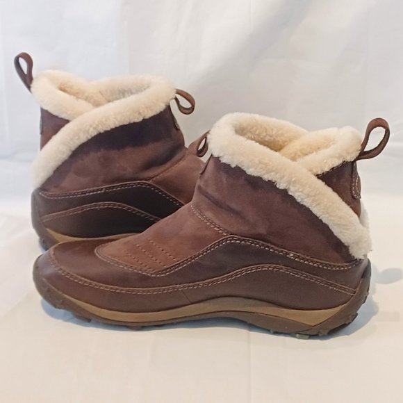 Merrell Women’s 7.5 Sulis Coffee Brown Leather Boots Waterproof Hiking. - Picture 3 of 5